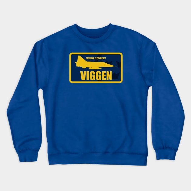 Swedish Air Force Viggen Patch Crewneck Sweatshirt by TCP